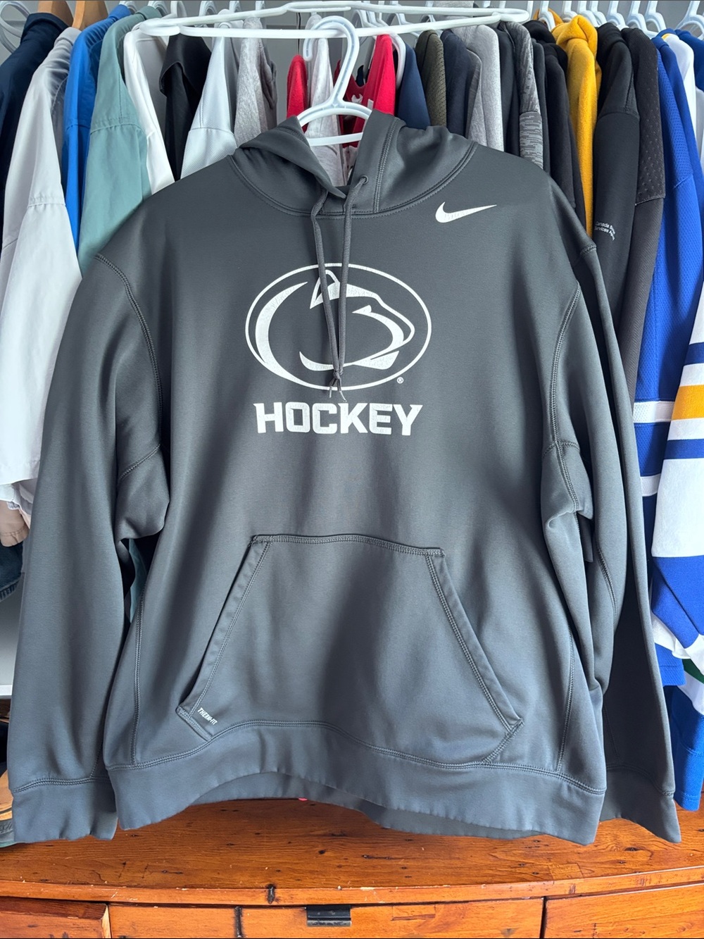 Nike Gray Penn State Hockey Crewneck Hoodie